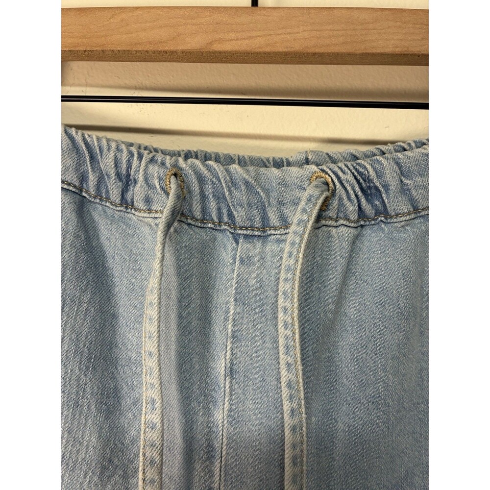 Zara Wide Leg Light Wash XL Pullstring Jeans High Waist Oversized - Picture 6 of 16